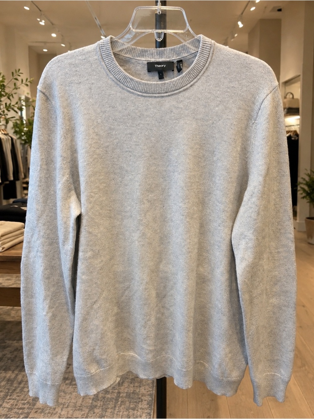 Theory Men’s Cashmere Crewneck Sweater Gray Large L